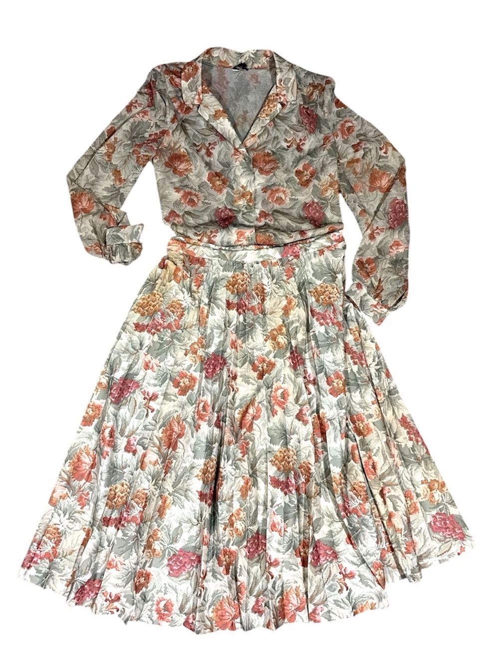 Vintage Floral Skirt Set